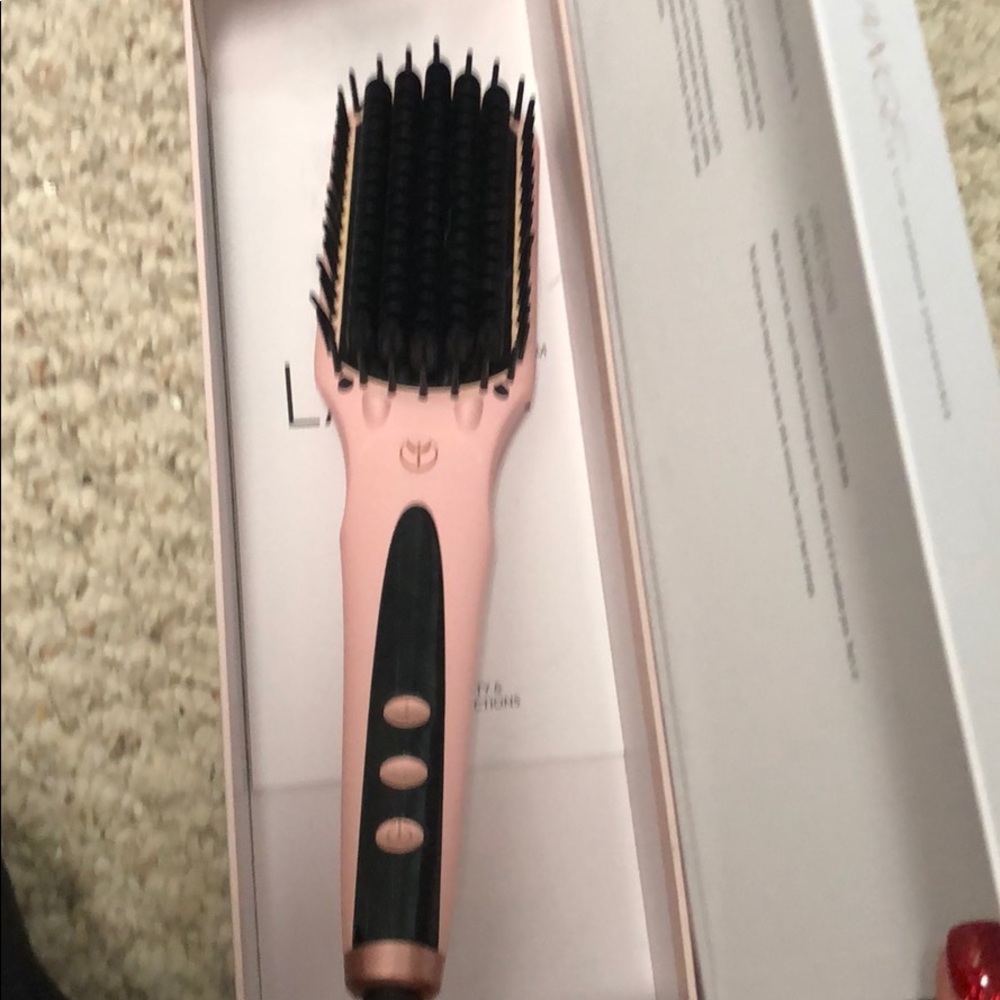Hair brush straightener